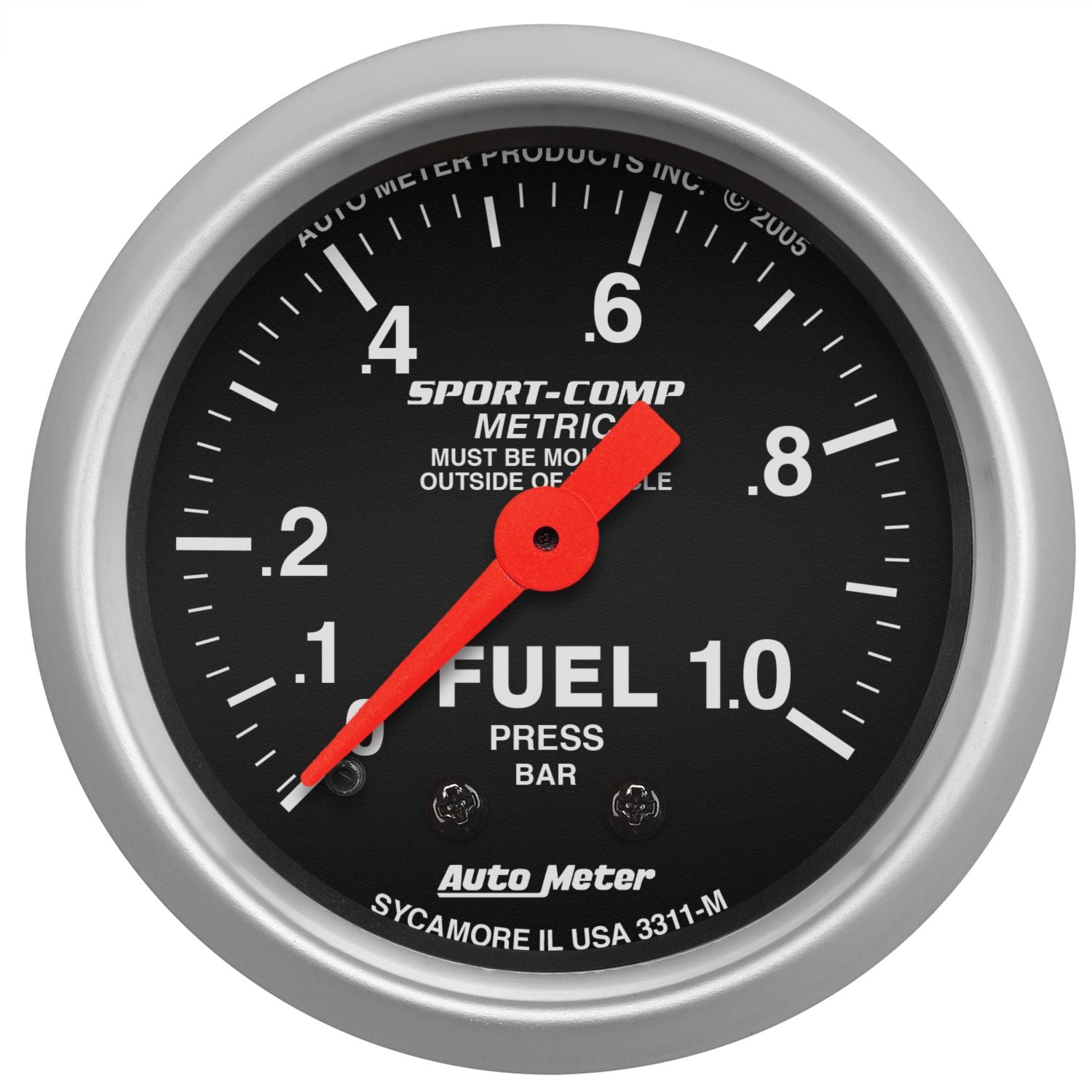 Autometer, AutoMeter Sport-Comp Mechanical Fuel Pressure Gauge (2-1/16") 3311-M