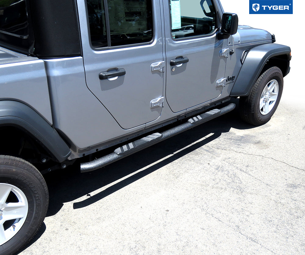 Tyger Auto, Tyger 3.5" Oval Step Bars Jeep Gladiator JT 4 Doors (2020-2022) Textured Black