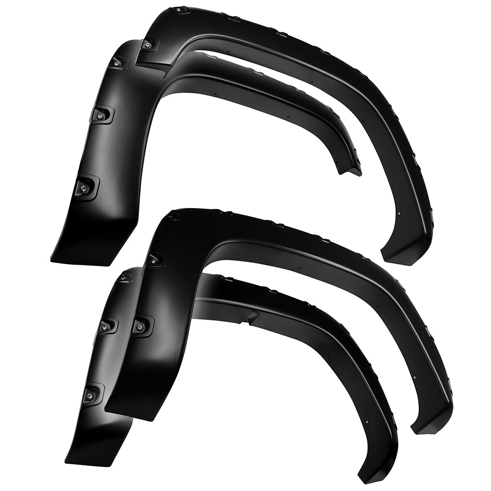 Tyger Auto, Tyger Bolt-Riveted Style Fender Flares Chevy / GMC C/K Series (88-00) 4P Paintable Smooth Matte Black