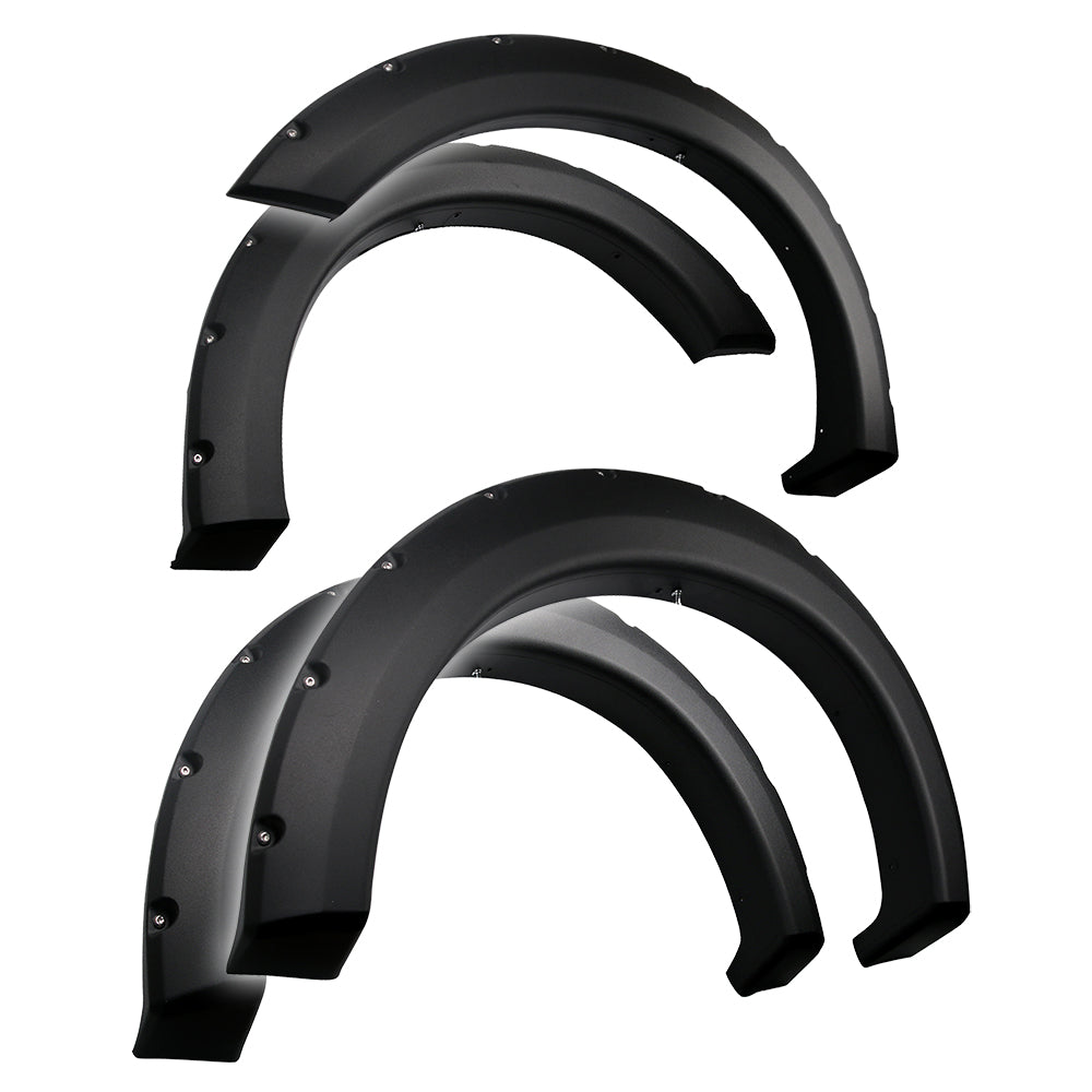 Tyger Auto, Tyger Bolt-Riveted Style Fender Flares Ford F150 (04-08) [Matte Black] 4PC Rugged or Paintable Smooth Textured