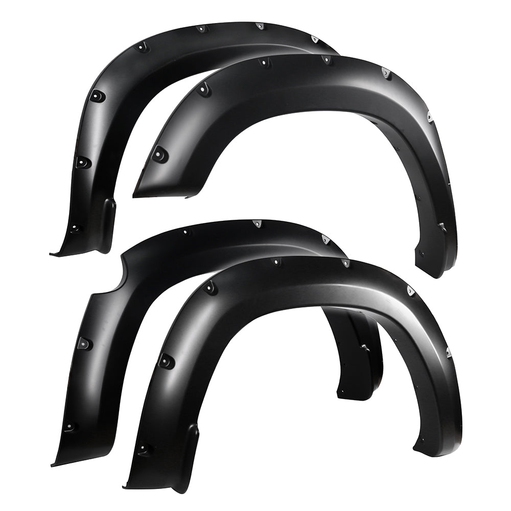 Tyger Auto, Tyger Bolt-Riveted Style Fender Flares Ram 1500 Double & Crew Cab (19-22) 4PC Paintable Smooth Matte Black