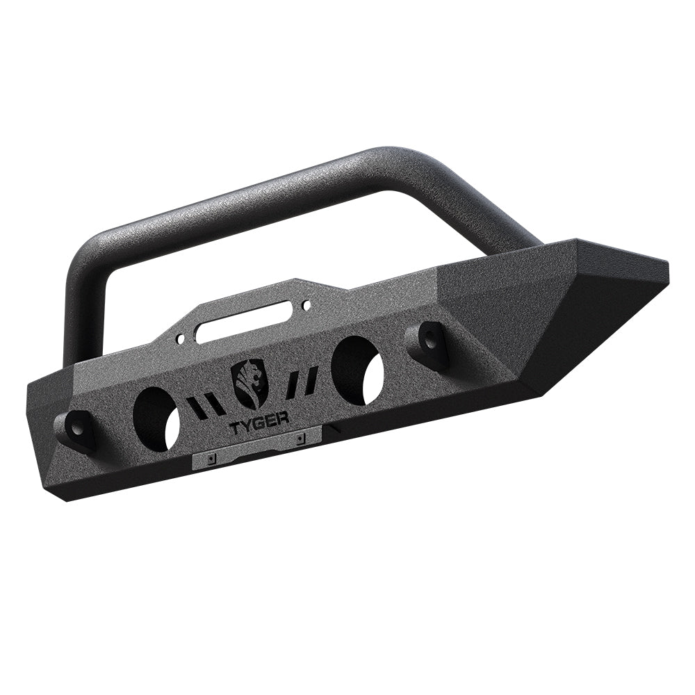 Tyger Auto, Tyger Fury Front Bumper Jeep Wrangler JK (07-18) JL (18-21) [Short Stubby] Textured Black