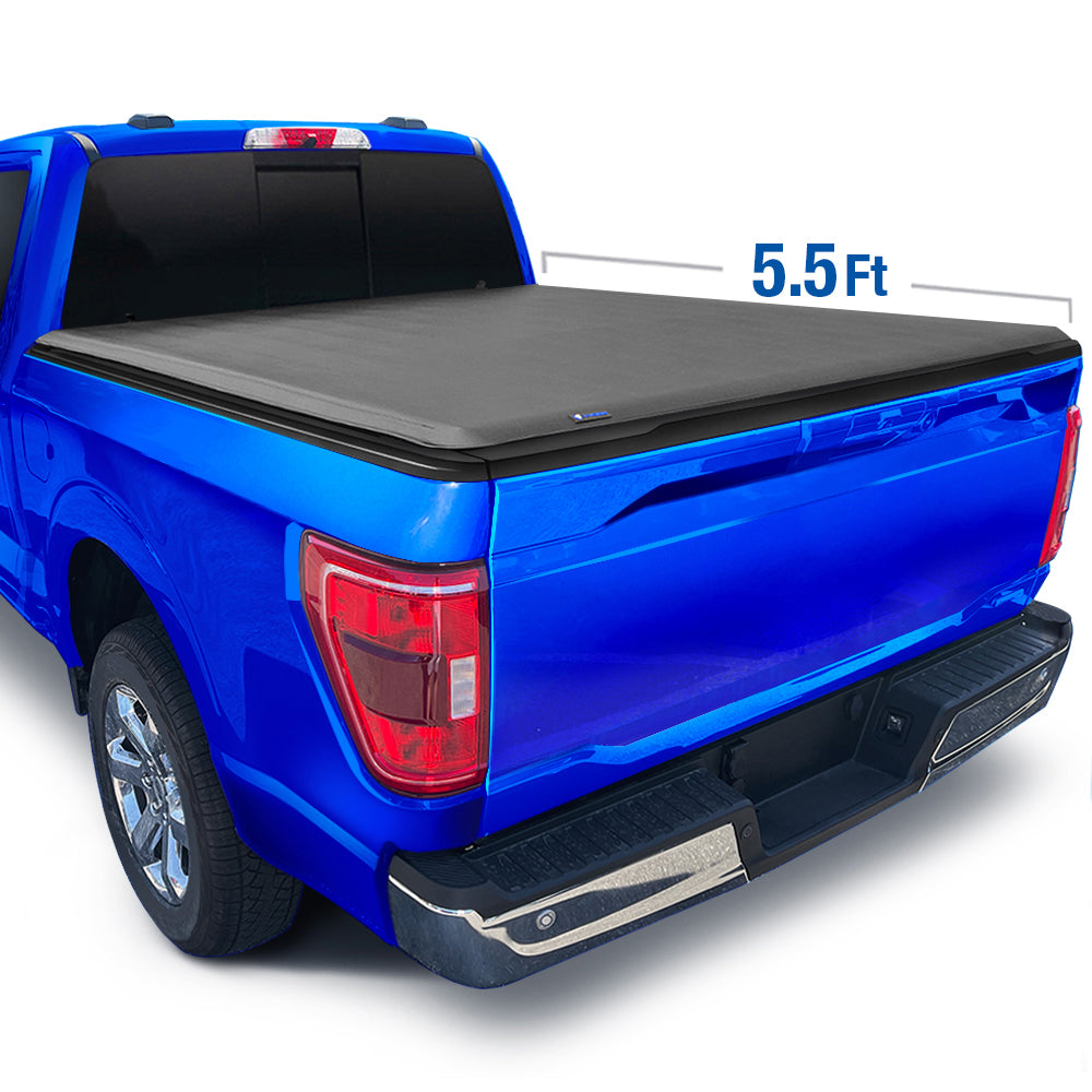 Tyger Auto, Tyger Tonneau Cover Ford F150 [5.5' Bed] Styleside (2015-2022) T3 Soft Tri-Fold