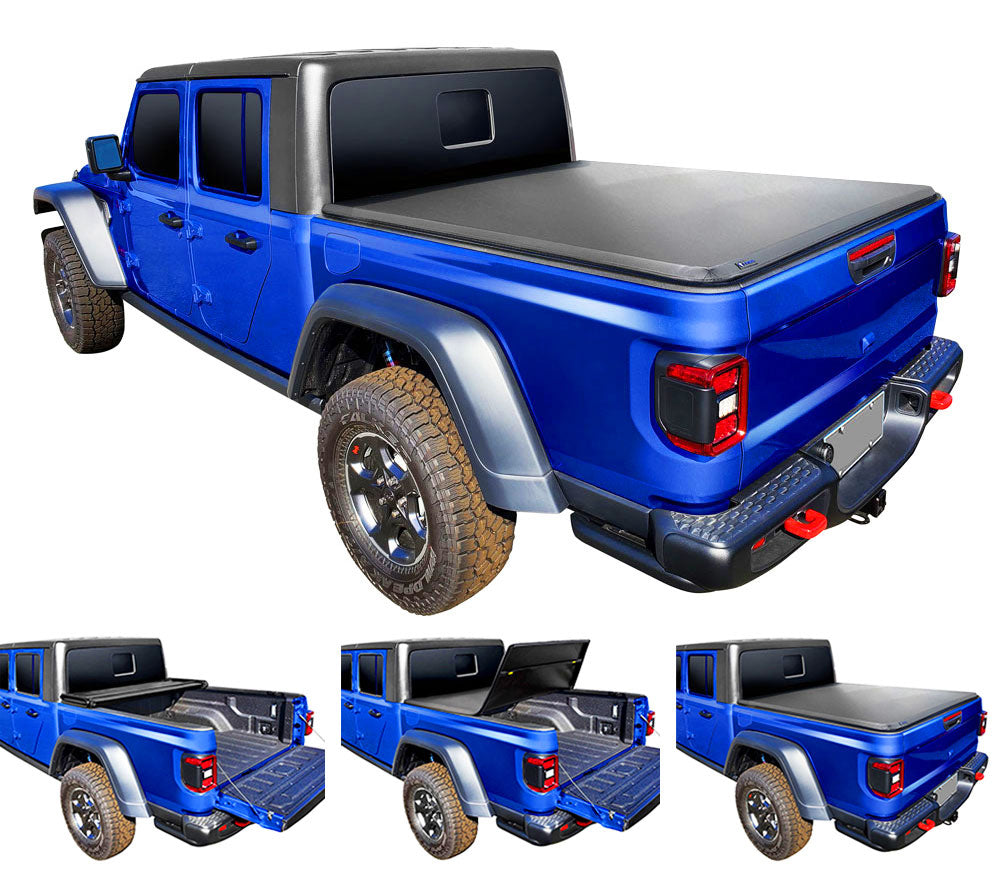 Tyger Auto, Tyger Tonneau Cover Jeep Gladiator JT (2020-2022) T3 Soft Tri-Fold Bed Cover