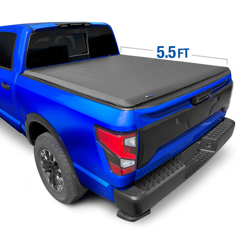 Tyger Auto, Tyger Tonneau Cover Nissan Titan [5.5 ft] Fleetside (2004-2015) T1 Soft Roll Up