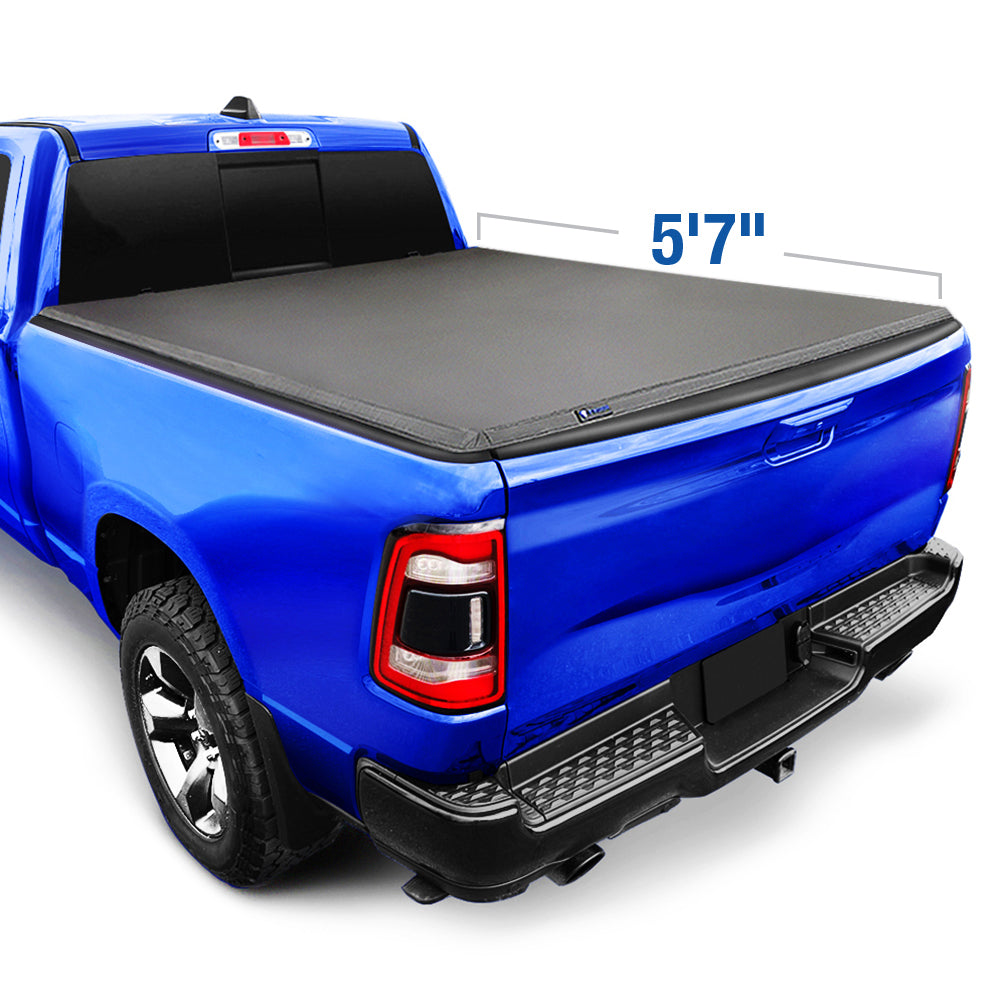 Tyger Auto, Tyger Tonneau Cover Ram 1500 New Body Style [5'7" Bed] Fleetside (19-22) T3 Soft Tri-Fold