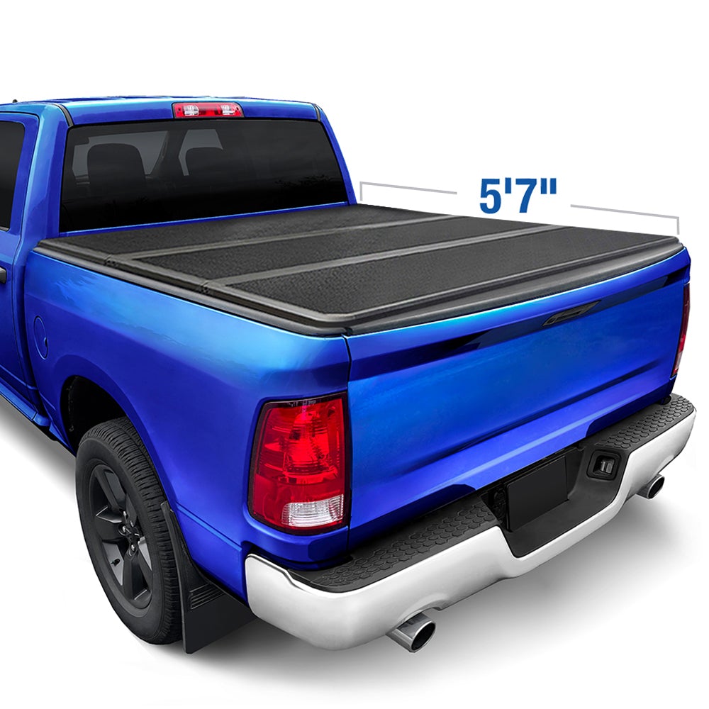 Tyger Auto, Tyger Tonneau Cover Ram 1500 New Body Style [5'7" Bed] Fleetside (19-22) T5 Alloy Hardtop Tri-Fold Fit