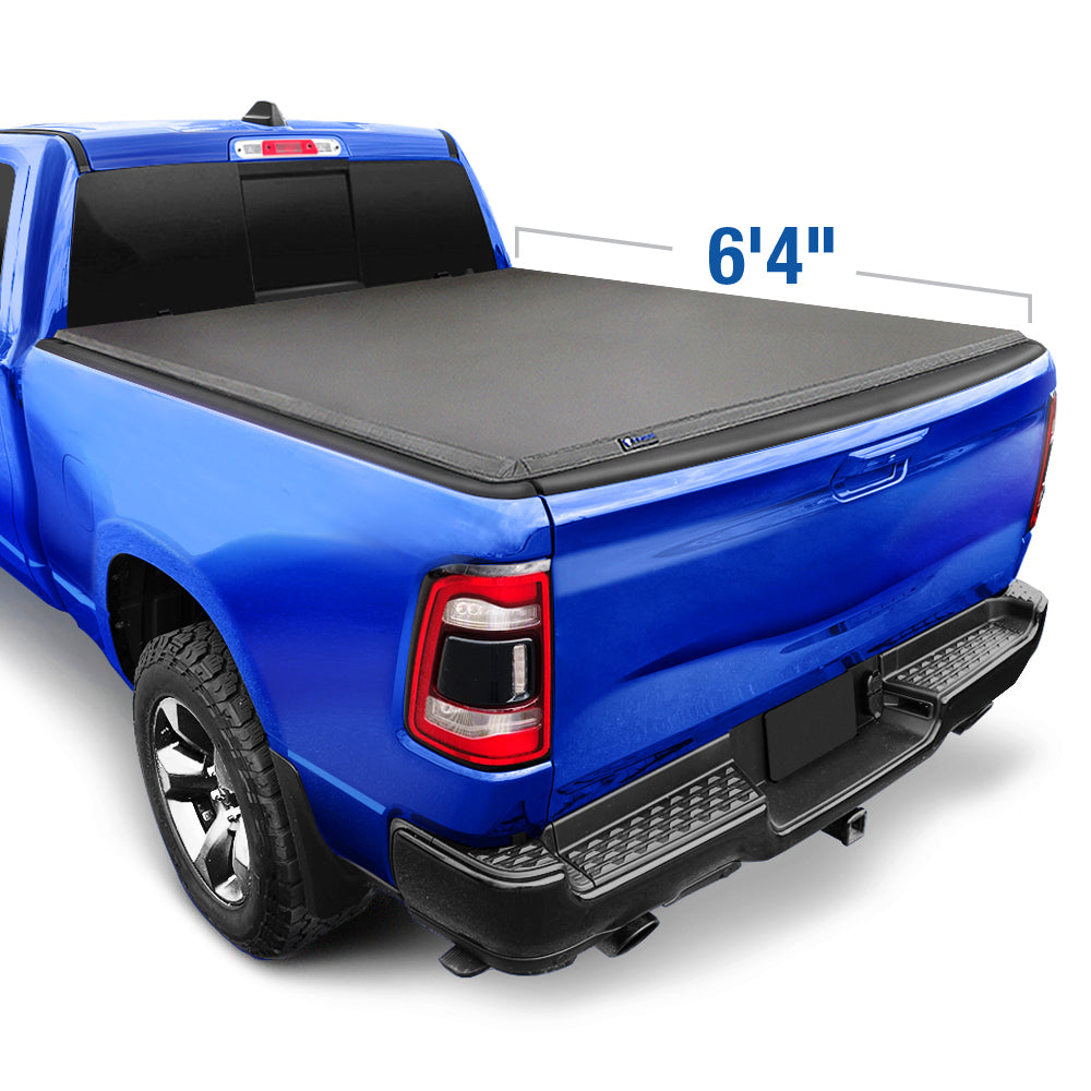 Tyger Auto, Tyger Tonneau Cover Ram 1500 New Body Style [6'4" Bed] Fleetside (19-22) T3 Soft Tri-Fold