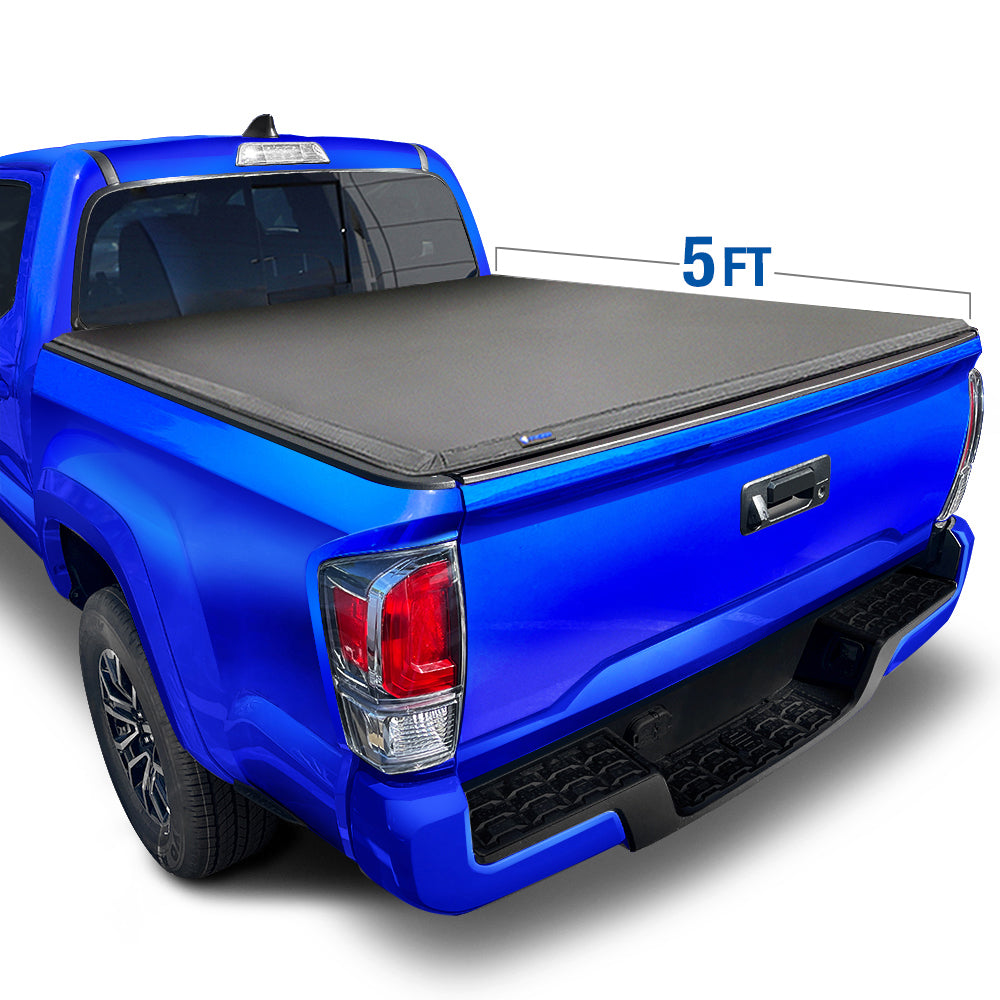 Tyger Auto, Tyger Tonneau Cover Toyota Tacoma [5' Bed] Fleetside (2005-2015) T3 Soft Tri-Fold