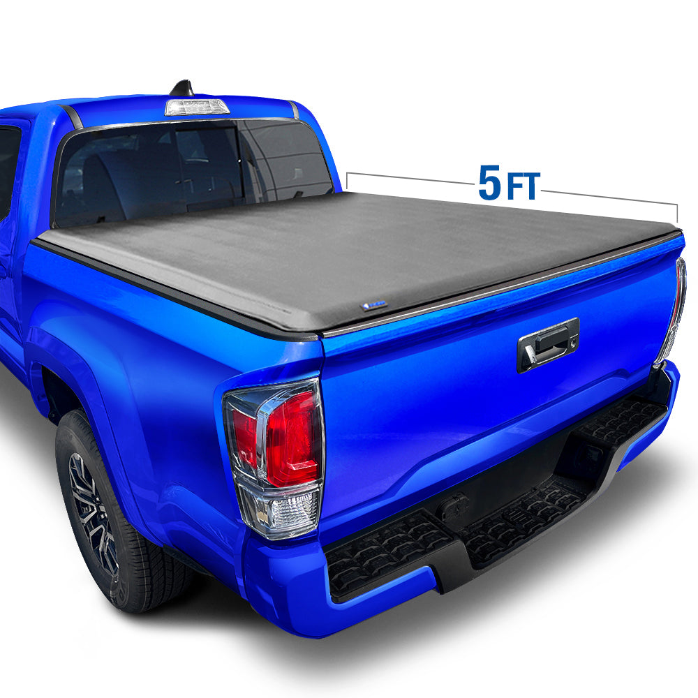 Tyger Auto, Tyger Tonneau Cover Toyota Tacoma [5 ft] Fleetside (2005-2015) T1 Soft Roll Up