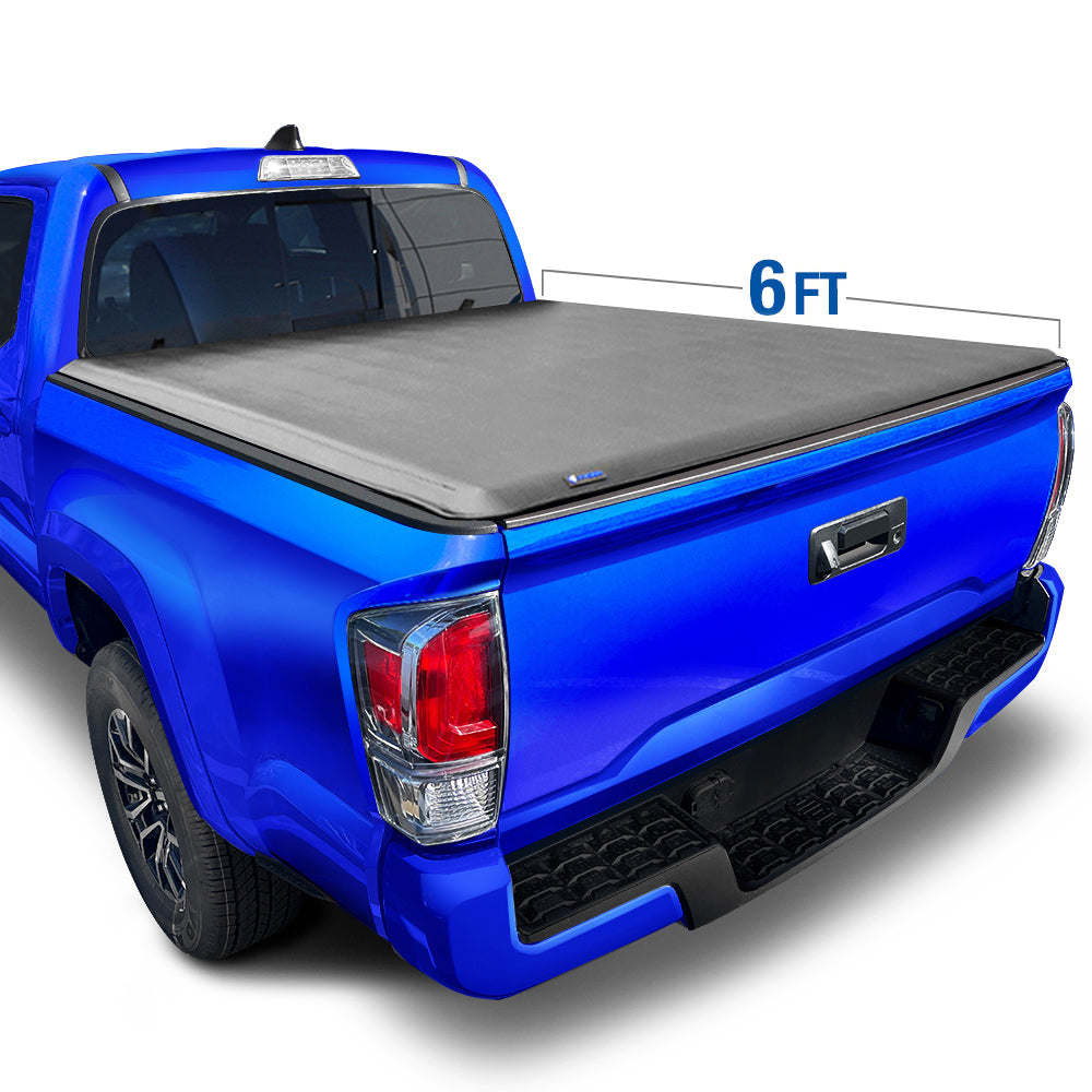 Tyger Auto, Tyger Tonneau Cover Toyota Tacoma [6 ft] Fleetside (2005-2015) T1 Soft Roll Up