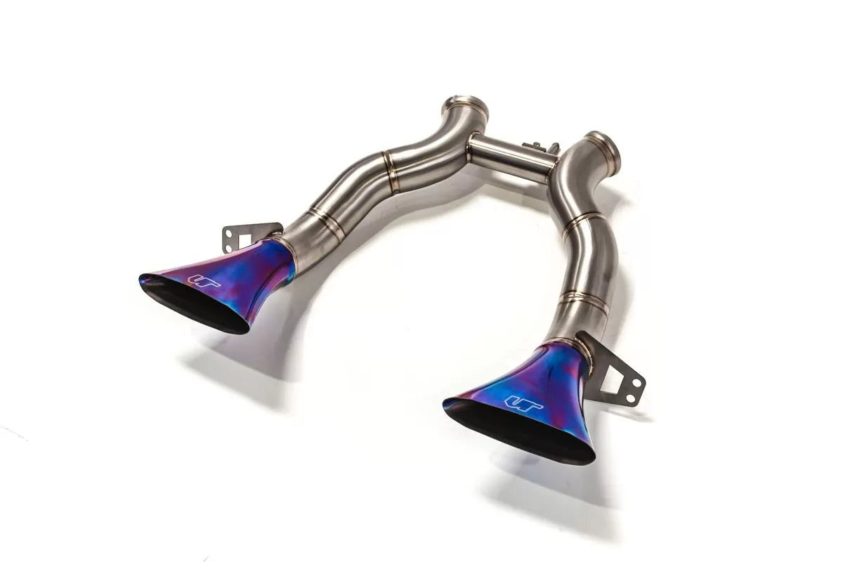 VRP, VRP Exhaust McLaren 650S (2015-2017) 3.0" Titanium Valvetronic Axleback w/ Blue Tips