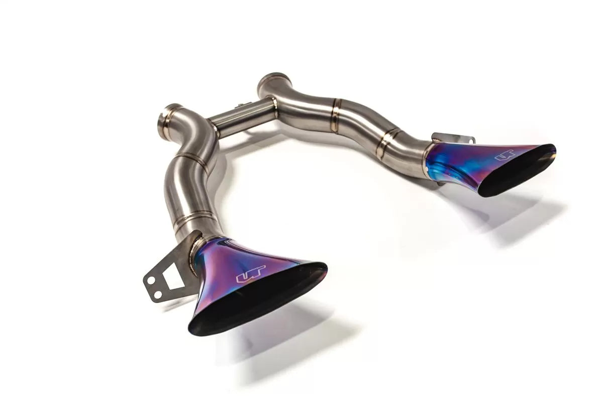 VRP, VRP Exhaust McLaren 650S (2015-2017) 3.0" Titanium Valvetronic Axleback w/ Blue Tips