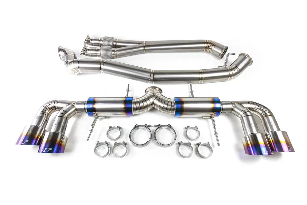 VRP, VRP Exhaust Nissan R35 GTR (09-21) 4.0" Titanium Valvetronic Catback w/ Blue Tips