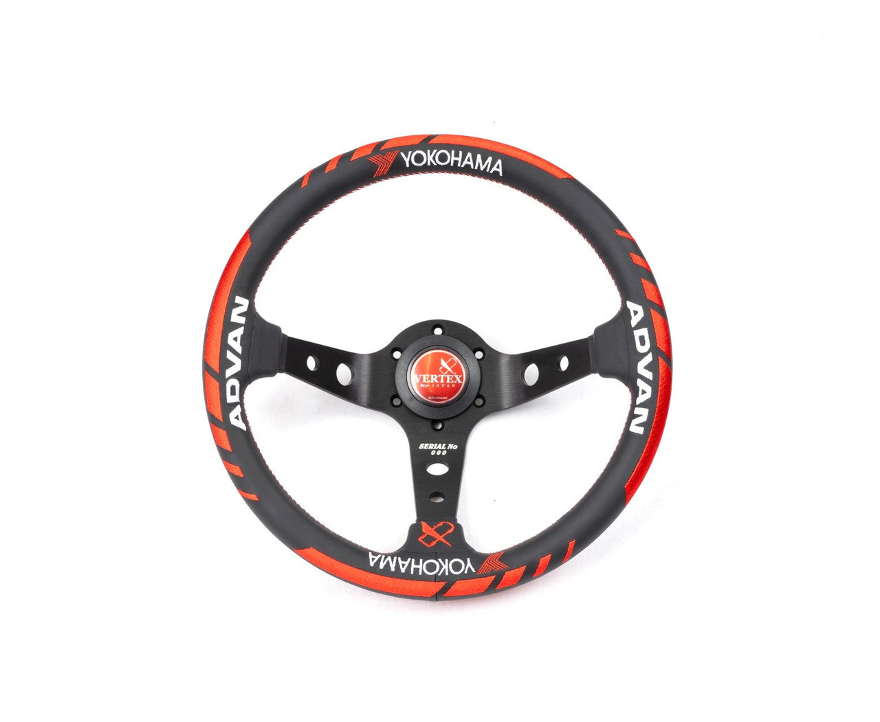 Vertex, Vertex Deep Dish Steering Wheel (Advan Collaborat 330mmx90mm) Black Leather or Suede