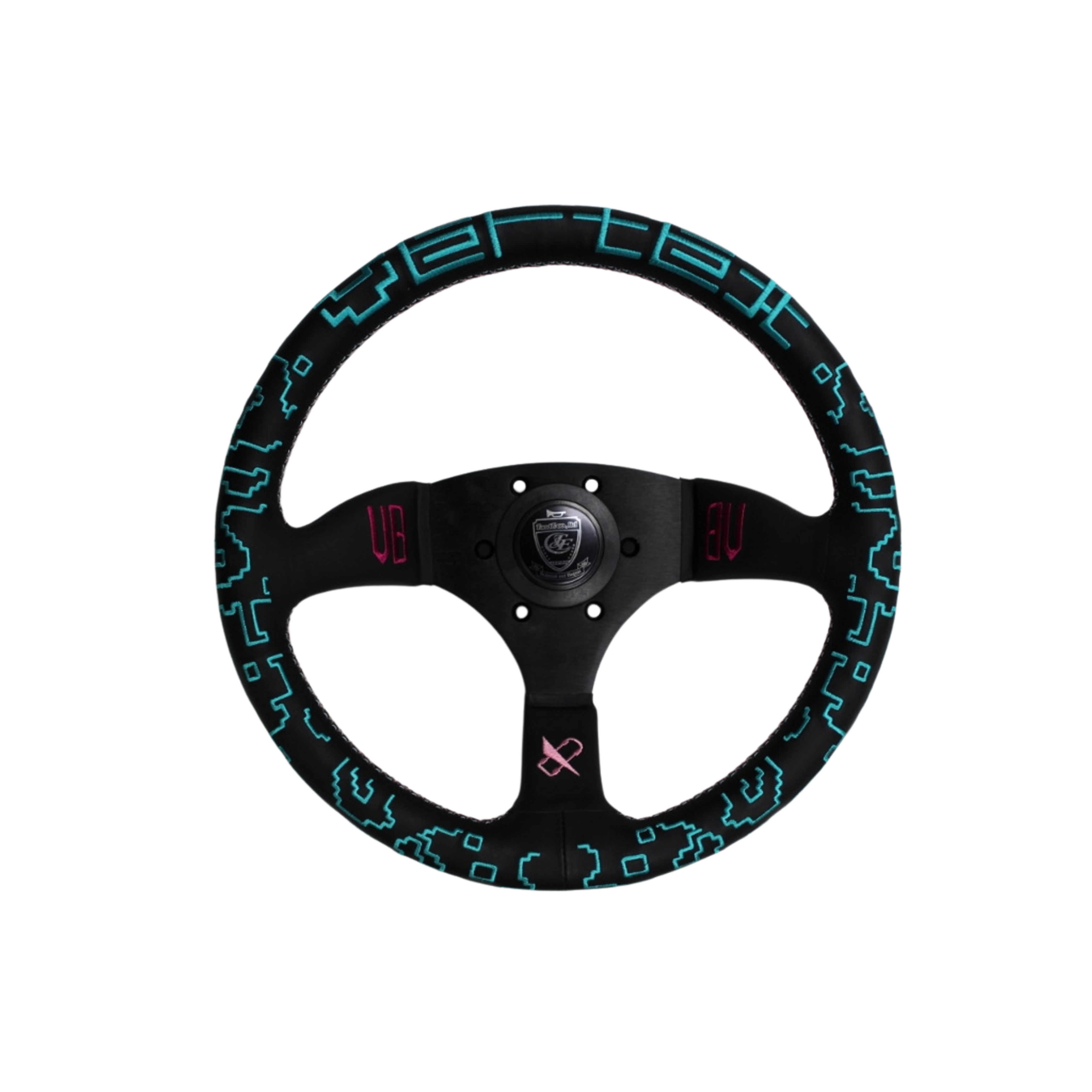 Vertex, Vertex Deep Dish Steering Wheel (Bowz Collaboration 330mmx60mm) Black Leather