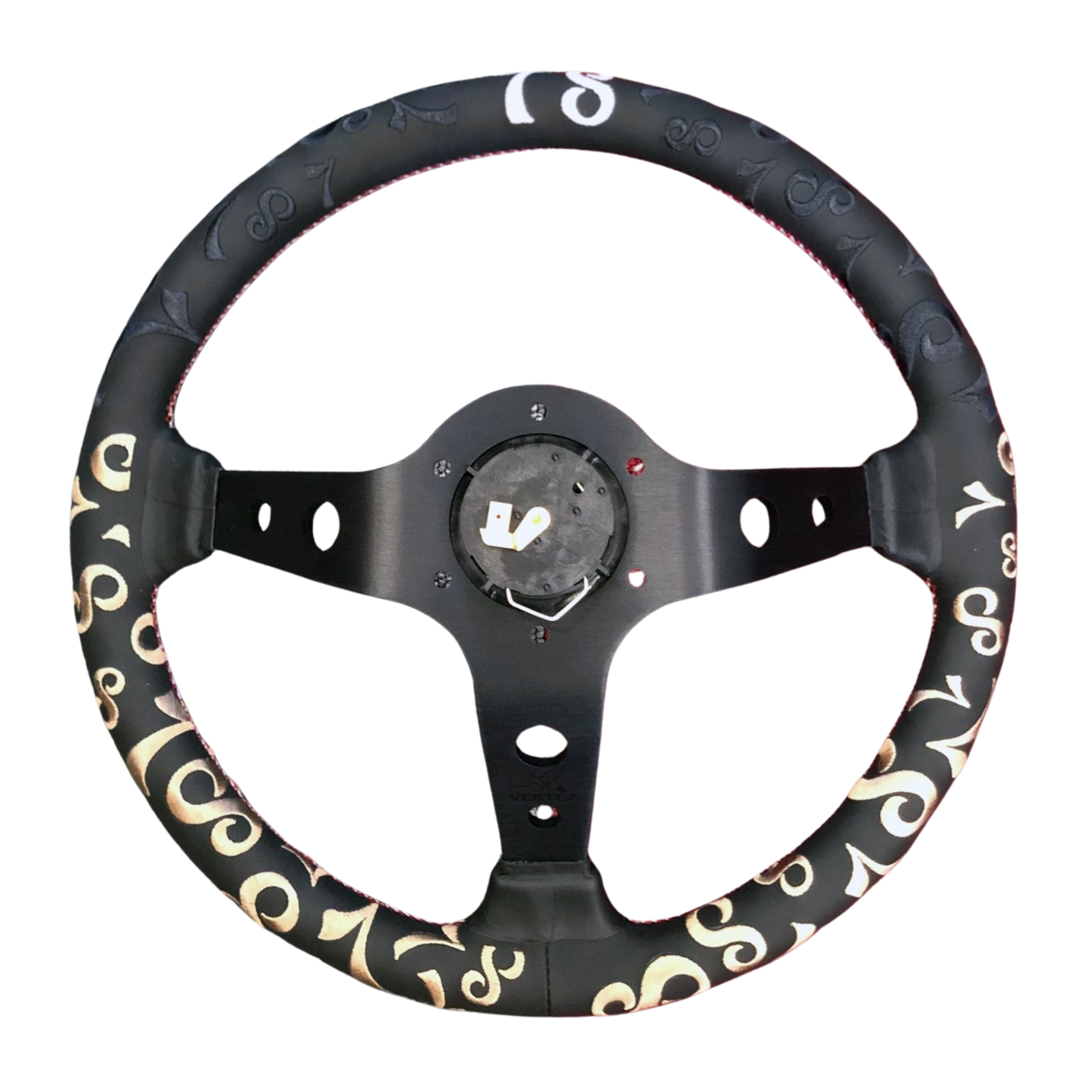 Vertex, Vertex Deep Dished Steering Wheel (Seventy-Eight 330mmx90mm) Black Leather