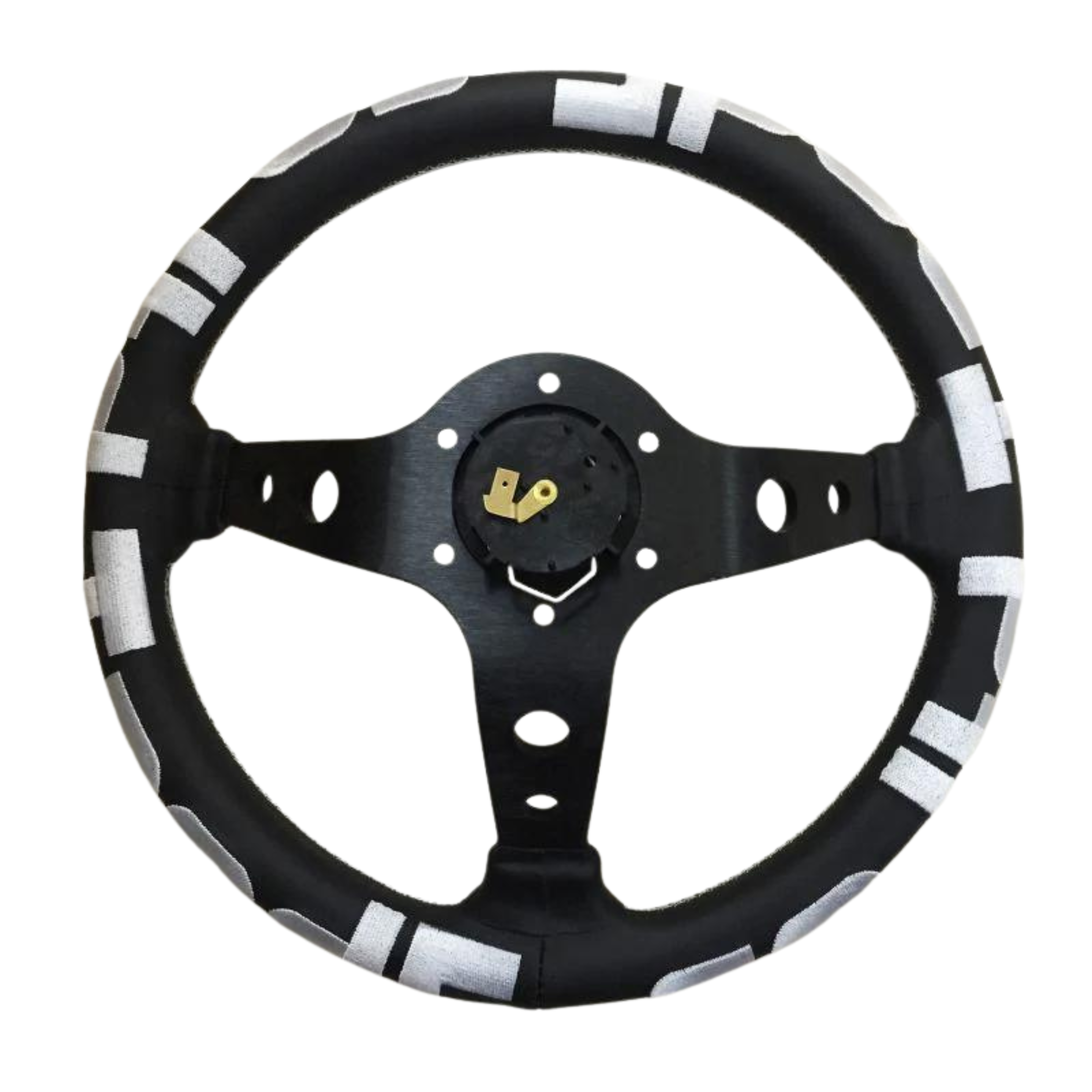 Vertex, Vertex Deep Dished Steering Wheel (T&E 330mmx90mm) Black Leather