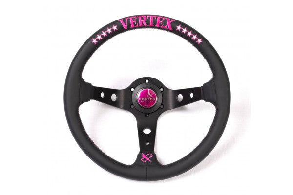 Vertex, Vertex Leather Steering Wheel (Funky Queen - Pink) Deep Dished or Flat Wheel