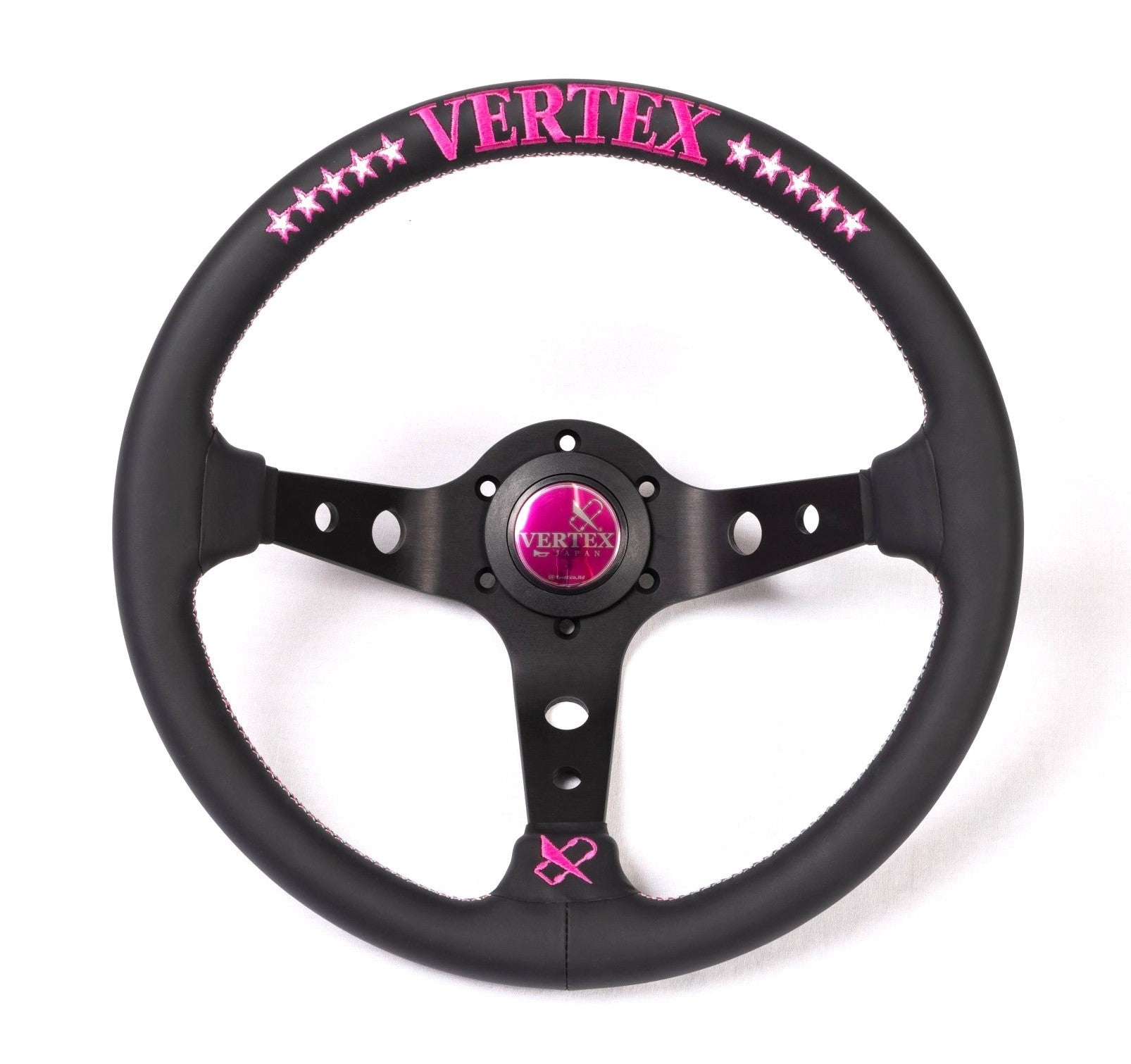 Vertex, Vertex Leather Steering Wheel (Funky Queen - Pink) Deep Dished or Flat Wheel