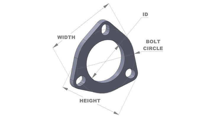 Vibrant Performance, Vibrant Performance 2.5" 3-Bolt 304 Stainless Steel Exhaust Flanges [Box of 5] - 1482