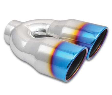 Vibrant Performance, Vibrant Weld-On Exhaust Tips (Dual 3.5" Titanium Burnt Blue - Stainless) 1326B