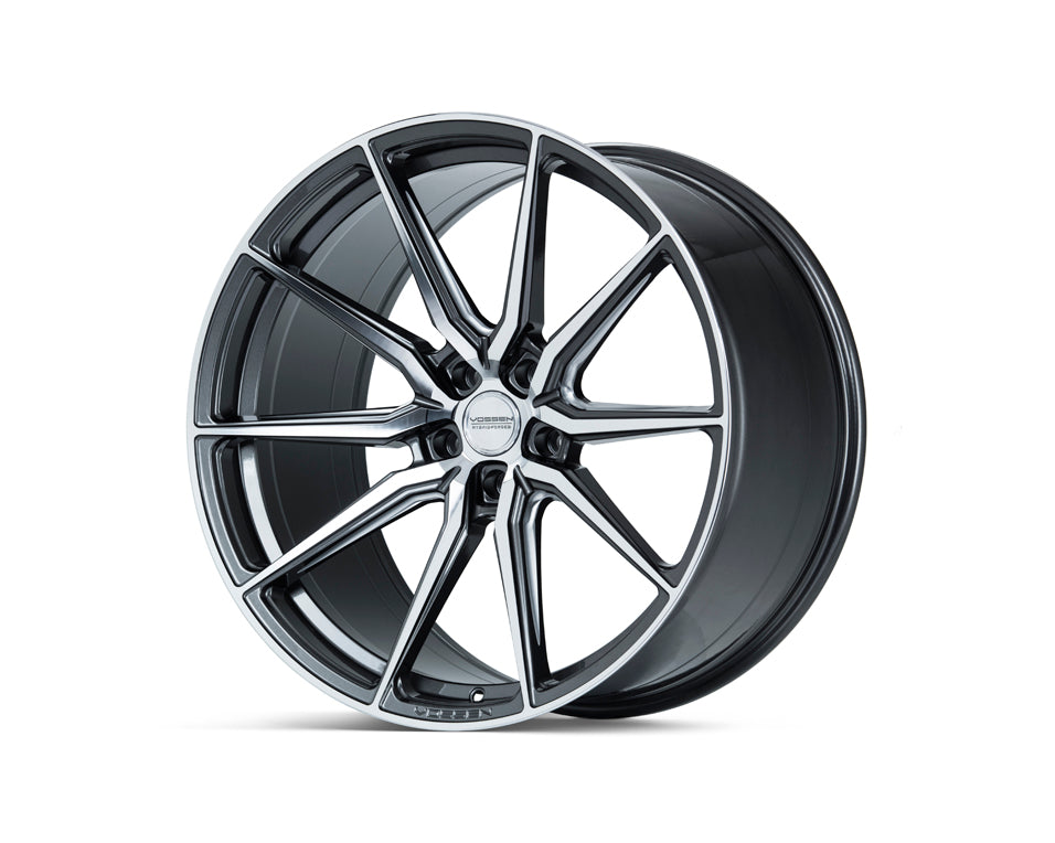 Vossen, Vossen HF-3 Wheels (19x8.5 / 5x112 / ET30 / Flat Face / 66.5) Gloss Graphite Polished or Double Tinted - Gloss Black