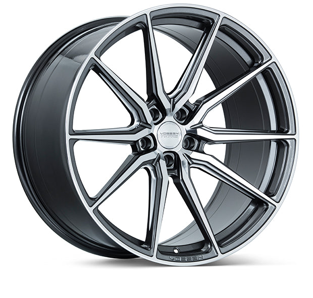 Vossen, Vossen HF-3 Wheels (19x8.5 / 5x112 / ET30 / Flat Face / 66.5) Gloss Graphite Polished or Double Tinted - Gloss Black