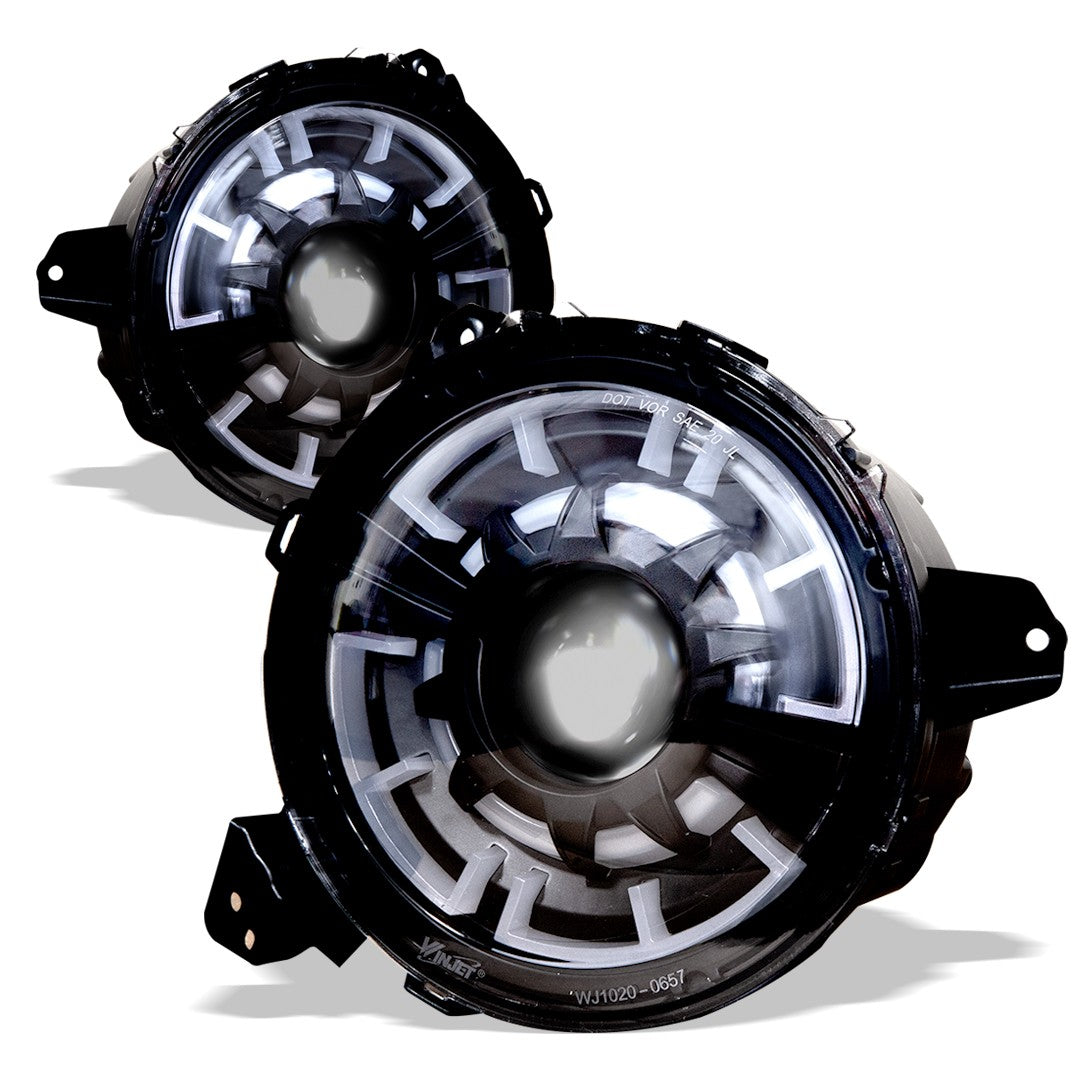 Winjet, Winjet LED Renegade Headlights Jeep Wrangler JL (2018-2020) Wrangler JT (2020) Black/Clear