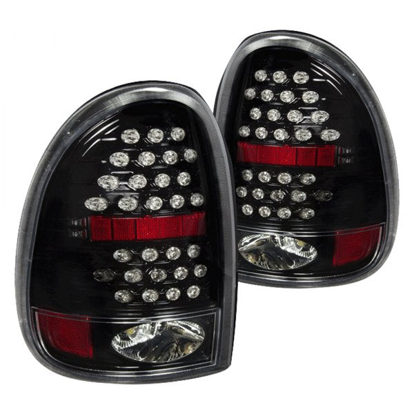 Winjet, Winjet LED Tail Lights Chrysler Town & Country (96-00) Glossy Black / Clear or Black / Smoke