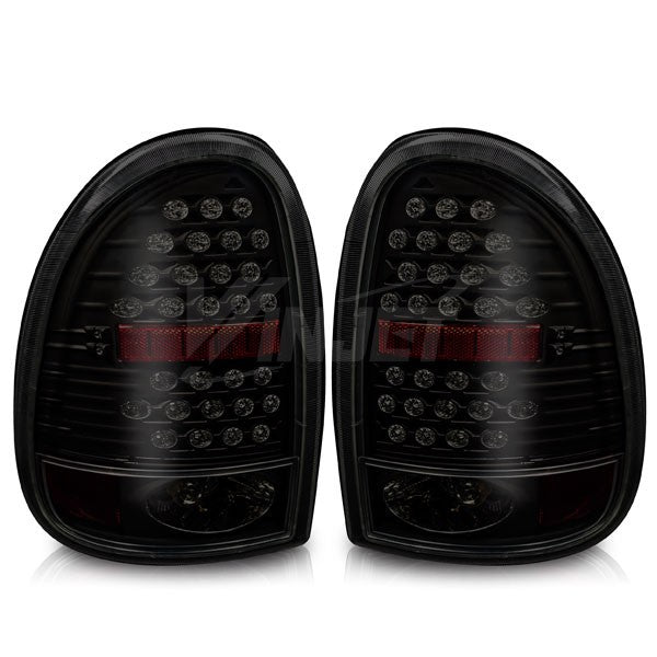 Winjet, Winjet LED Tail Lights Dodge Caravan / Grand Caravan (1996-2000) Black / Smoke