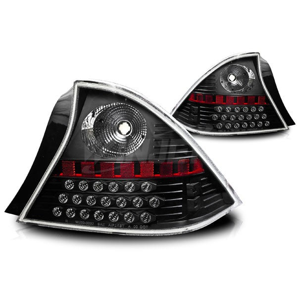 Winjet, Winjet LED Tail Lights Honda Civic Coupe (2001-2003) Black / Smoke / Chrome