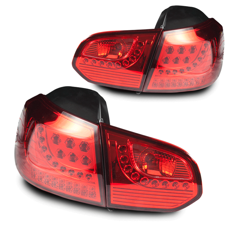 Winjet, Winjet LED Tail Lights VW Golf / GTI MK6 (2010-2014) Chrome / Red