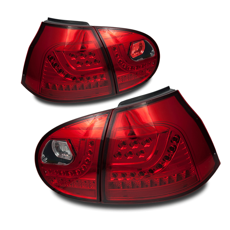 Winjet, Winjet LED Tail Lights VW Golf / GTI / Rabbit MK5 (2006-2009) Chrome / Red