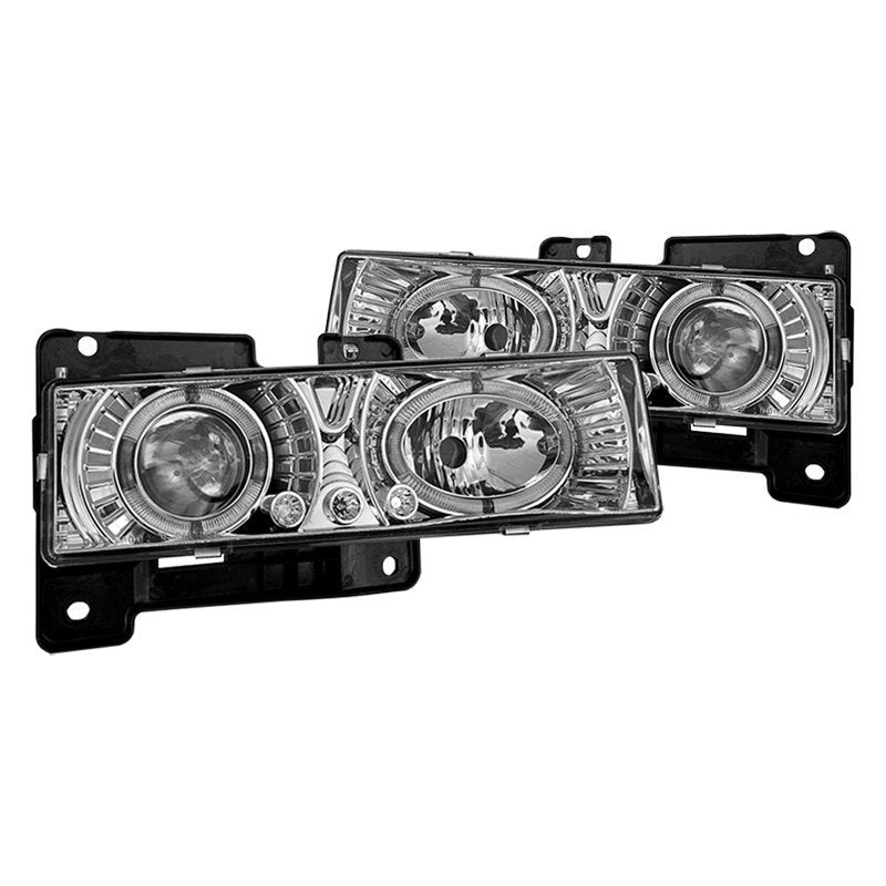 Winjet, Winjet Projector Headlights Chevy Blazer (1992-1994) Halo LED - Black or Chrome