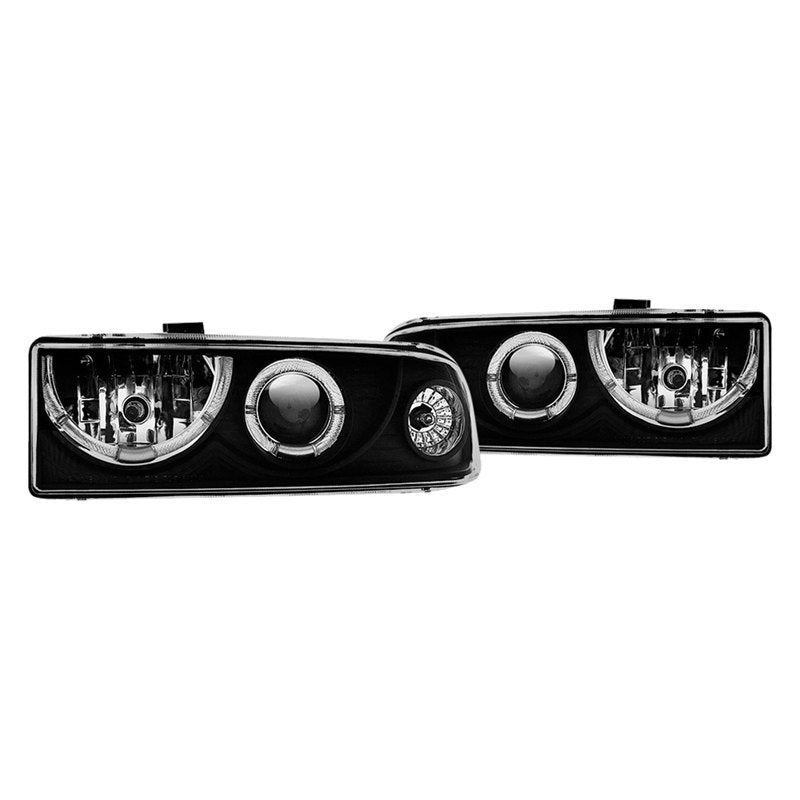 Winjet, Winjet Projector Headlights Chevy Blazer (1998-2005) Halo LED - Black or Chrome