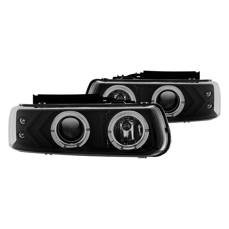 Winjet, Winjet Projector Headlights Chevy Silverado (1999-2002) Halo LED - Black or Chrome