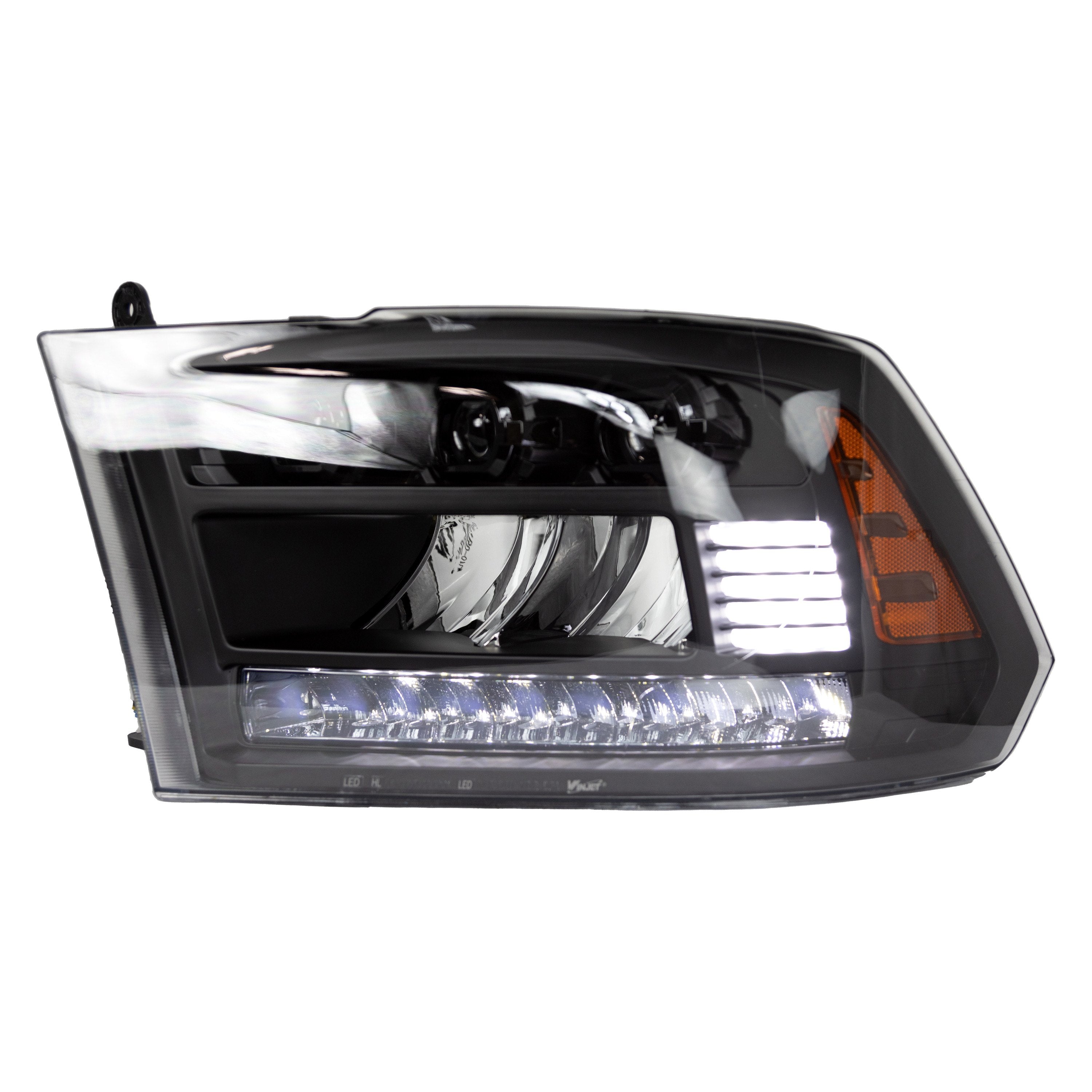 Winjet, Winjet Renegade Projector Headlights Dodge Ram (13-18) Full LED w/ LED Sequential DRL Light Bar