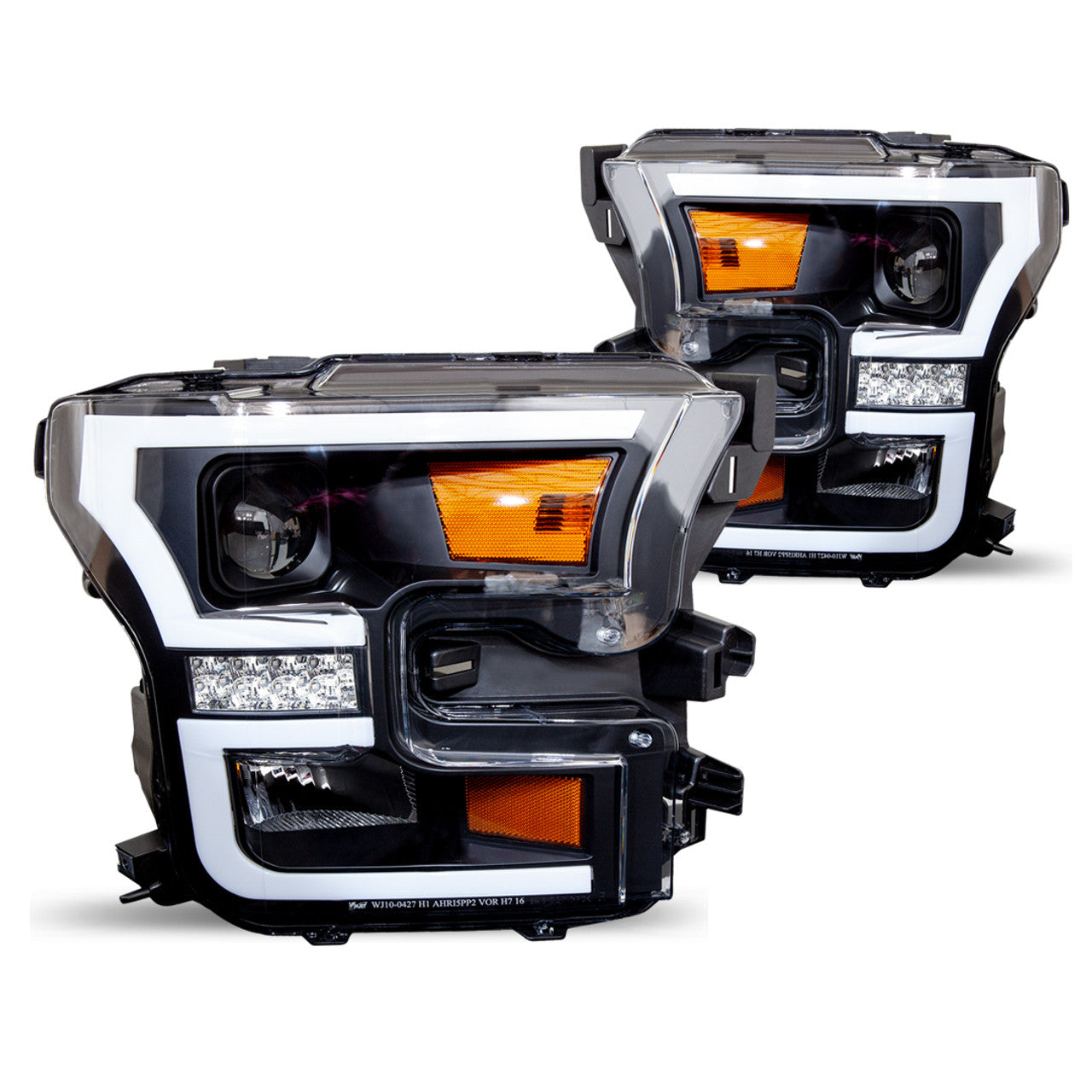 Winjet, Winjet Renegade Projector Headlights Ford F150 (15-17) w/ LED Switchback Sequential DRL Light Bar