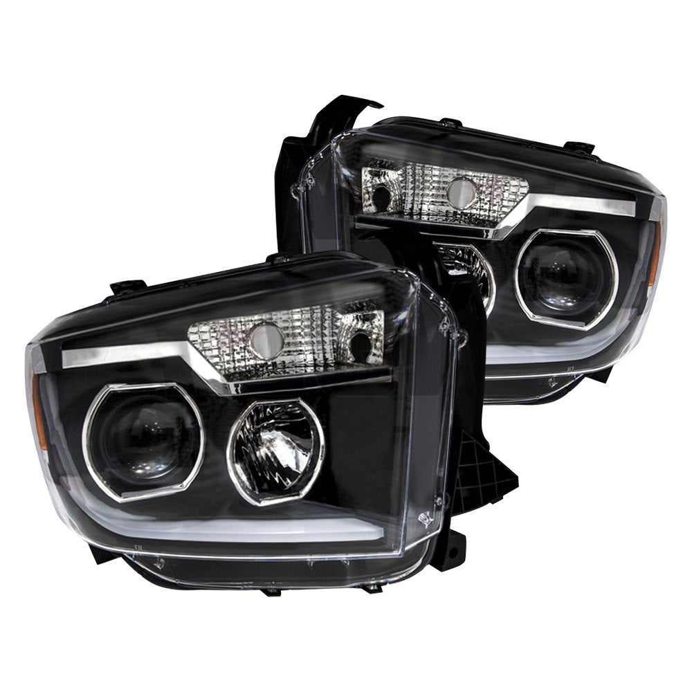 Winjet, Winjet Renegade Projector Headlights Toyota Tundra (14-19) w/ LED Switchback Sequential DRL Light Bar