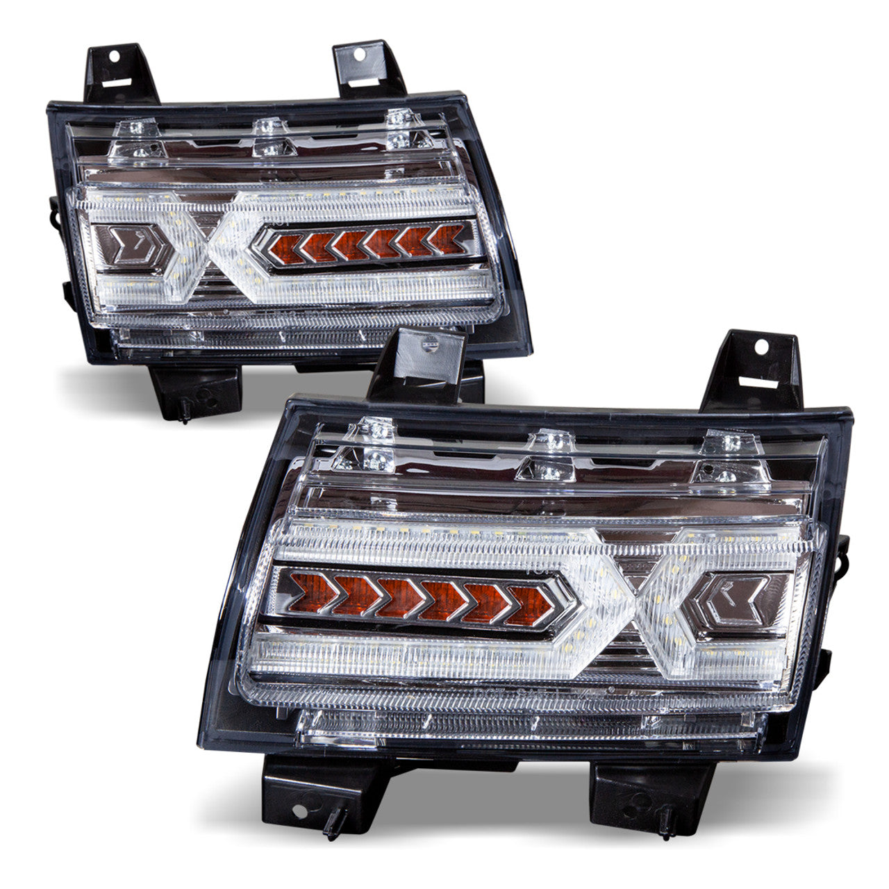 Winjet, Winjet Renegade Turn Signal Lights Jeep Wrangler JL / Gladiator (18-22) LED DRL w/ Sequential Lights