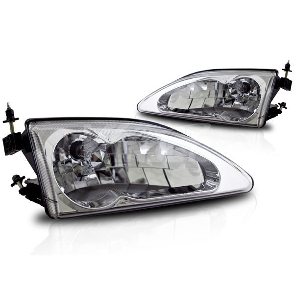 Winjet, Winjet Replacement Headlights Ford Mustang Cobra (1994-1998) Pair - Black / Chrome