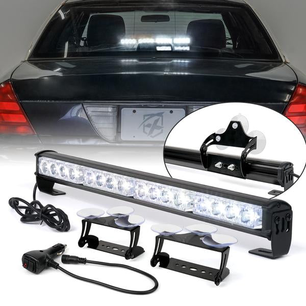 Xprite USA, Xprite 18" G2 LED Traffic Advisor Strobe Light Bar with Suction Cup Brackets - Blue/Red/White/Amber/Combo