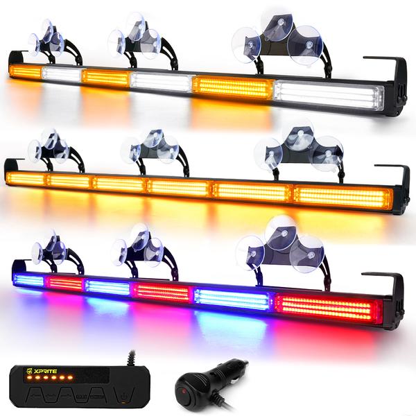 Xprite USA, Xprite 35" G1 Warrant Series Traffic Advisor COB LED Strobe Light Bar - Red-Blue/White-Amber/Amber