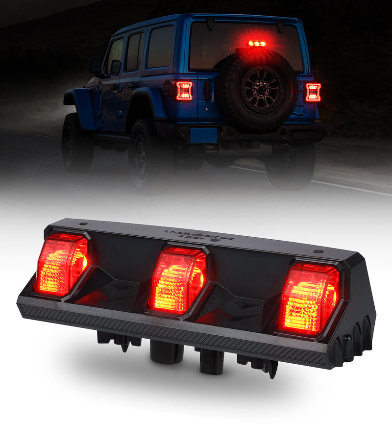 Xprite USA, Xprite 3rd Brake Light LED Replacement Jeep Wrangler JK/JKU (2007-2018) JL (2018-2022) Smoke Lens