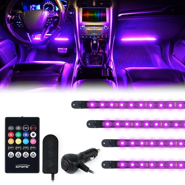 Xprite USA, Xprite 4PC Celestial Series Interior RGB LED Car Light Set w/ Remote Control - DL-IL-G2