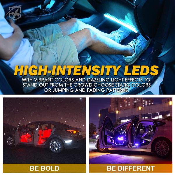 Xprite USA, Xprite 4PC Celestial Series Interior RGB LED Car Light Set w/ Remote Control (USB Powered) DL-IL-G1