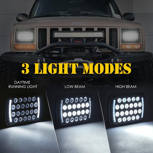 Xprite USA, Xprite 5X7" LED Headlights Insight Series (with DRL, Hi/Lo Beam) 1pc / 2pc