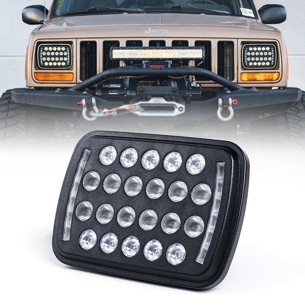 Xprite USA, Xprite 5X7" LED Headlights Insight Series (with DRL, Hi/Lo Beam) 1pc / 2pc