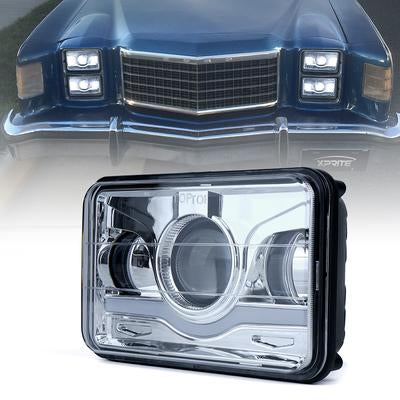 Xprite USA, Xprite 6100 Evolution 4x6" CREE LED Headlight w/ High/Low Beam & Sunrise Type DRL